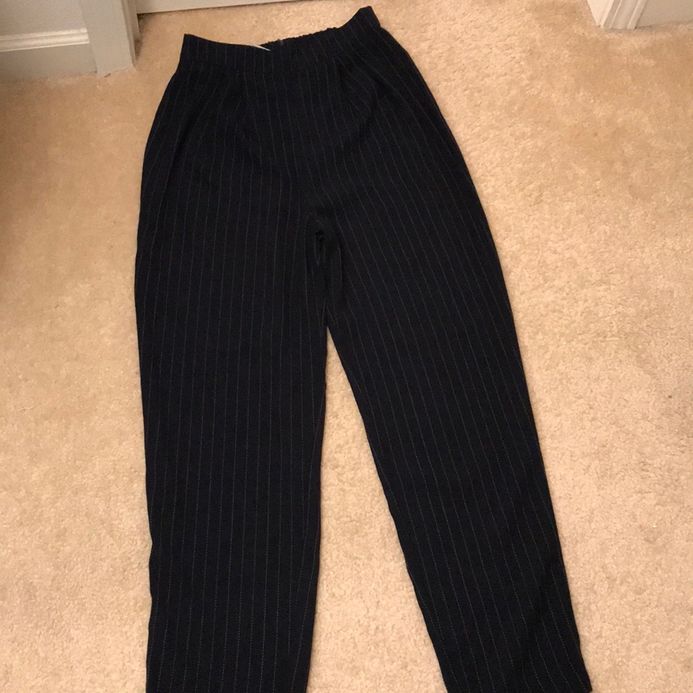 Navy blue Pen striped slacks